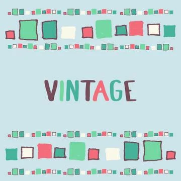 Decorative frame grunge cubes. Vector illustration. Stock Illustration