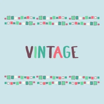 Decorative frame grunge cubes. Vector illustration. Stock Illustration
