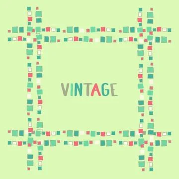 Decorative frame grunge cubes. Vector illustration. Stock Illustration