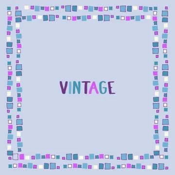 Decorative frame grunge cubes. Vector illustration. Stock Illustration