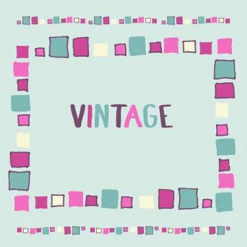 Decorative frame grunge cubes. Vector illustration. Stock Illustration