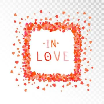 Decorative frame with hearts. Illustrazione stock