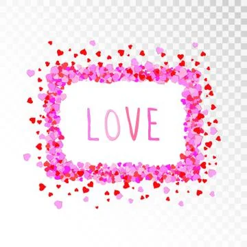 Decorative frame with hearts. Stock Illustration