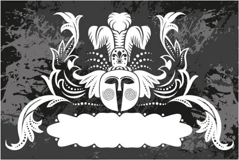 Decorative frame with helm Stock Illustration