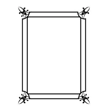 Decorative frame illustration with decorative frame on a white background ... Stock Photos