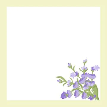 Decorative frame of lavender flowers for your design. Vector illustration on Stock Illustration