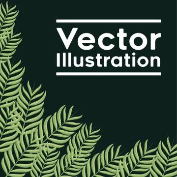 Decorative frame with leafs plants pattern Stock Illustration
