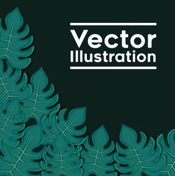 Decorative frame with leafs plants pattern Stock Illustration