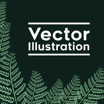 Decorative frame with leafs plants pattern Stock Illustration