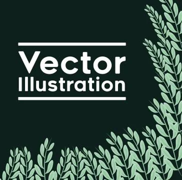 Decorative frame with leafs plants pattern Stock Illustration