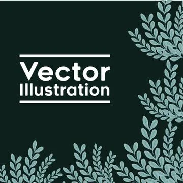 Decorative frame with leafs plants pattern Stock Illustration