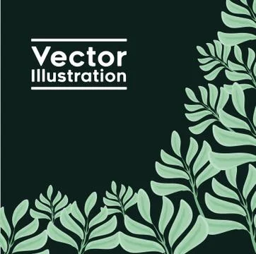 Decorative frame with leafs plants pattern Stock Illustration