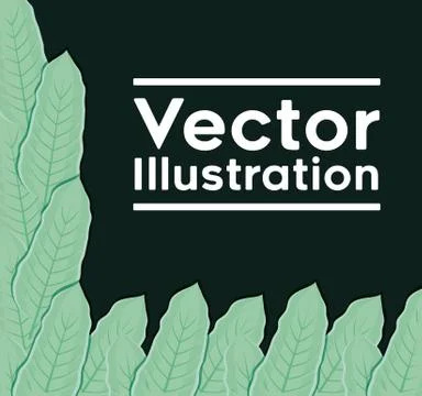 Decorative frame with leafs plants pattern Stock Illustration