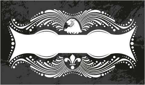 Decorative frame with lion Stock Illustration