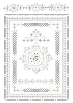 Decorative frame of oriental pattern Stock Illustration