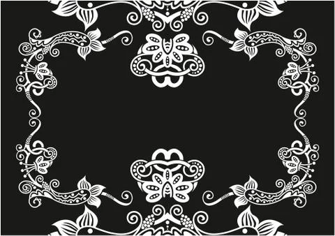 Decorative frame with pattern Stock Illustration