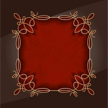 Decorative frame on a red background Stock Illustration