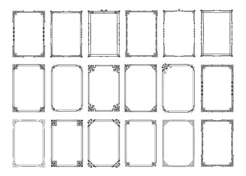 Decorative frame set. Stock Illustration