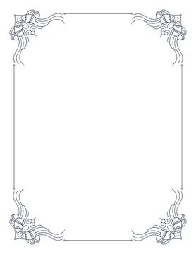 Decorative frame with swirls corners. Elegance border design. Linear contour for Stock Illustration