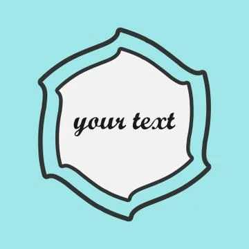 Decorative frame web card template. Creative shape hexagonal border in grey and 스톡 일러스트