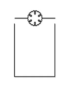 Decorative frame for web cards. Simple flower ornamental rectangle frame with Stock Illustration