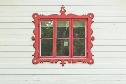 Decorative frame on window. Stock Photos