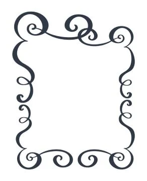 Decorative frames and border standard rectangle hand drawn flourish separator Stock Illustration