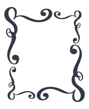 Decorative frames and border standard rectangle hand drawn flourish separator Stock Illustration