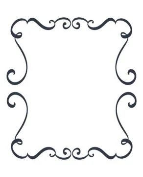 Decorative frames and border standard rectangle hand drawn flourish separator Illustrazione stock