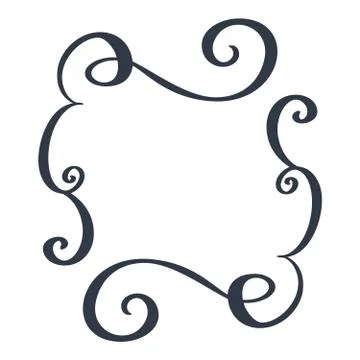 Decorative frames and border standard rectangle hand drawn flourish separator Stock Illustration