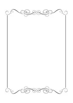 Decorative frames and border standard rectangle hand drawn flourish separator Stock Illustration