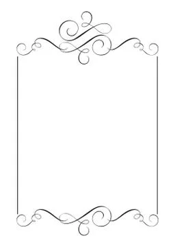 Decorative frames and border standard rectangle hand drawn flourish separator Stock Illustration