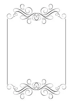 Decorative frames and border standard rectangle hand drawn flourish separator Stock Illustration