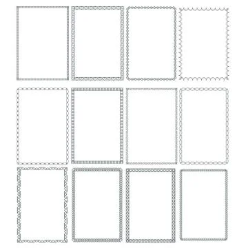 Decorative frames and borders rectangle proportions set Stock Illustration