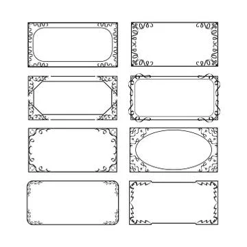 Decorative frames and borders rectangle proportions, greeting card set Illustrazione stock