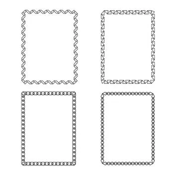 Decorative frames and borders rectangle proportions set Illustrazione stock