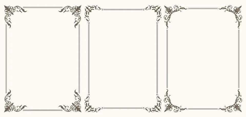 Decorative frames and borders rectangle proportions 库存插图