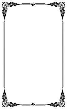 Decorative frames and borders, Thai style, black and white, Vector illustration Stock Illustration