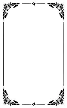 Decorative frames and borders, Thai style, Vector illustration Stock Illustration