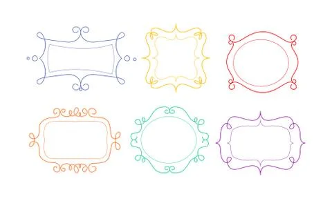 Decorative frames of different shapes with space for text, design elements can Stock Illustration