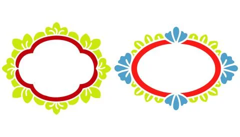 Decorative frames with floral patterns for labels and design layouts. Stockillustratie
