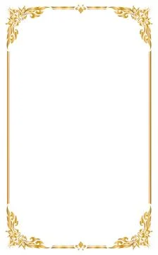 Decorative frames ,Line,Thai,Golden,pattern,background,Vector,illustration. Stock Illustration
