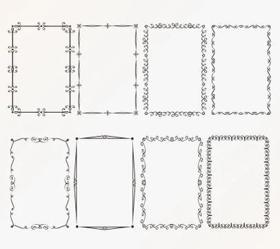 Decorative frames. Retro ornamental frame, vintage rectangle ornaments and or Stock Illustration