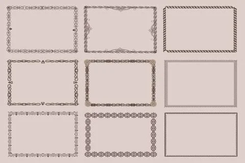 Decorative frames, set 9 Illustrazione stock