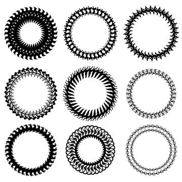 Decorative Frames Set of Decorative Geometric Frames on White Background C... Stock Photos