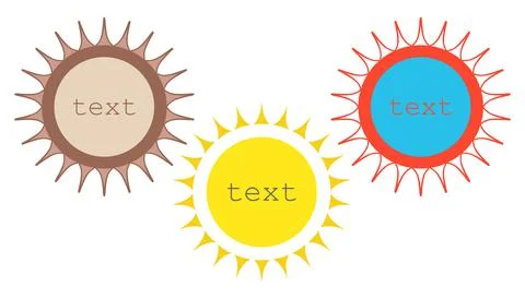 Decorative Frames Set. Sun circle border collection, different design Stock Illustration