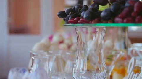 Decorative Fruit Sliced on the Buffet Table Stock Footage 71274161