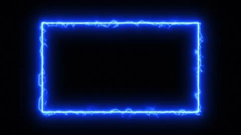 Decorative futuristic frame of blue plasma energy rectangular shape empty inside Stock Footage 258599844