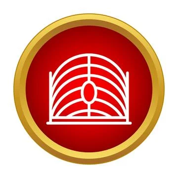 Decorative gate icon design in red circle Ilustración de archivo