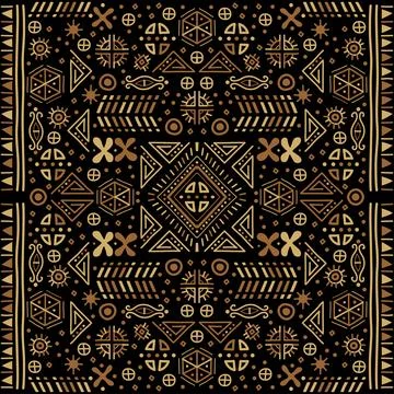 Decorative geometric african seamless. Vector tribal cover background, Stock Illustration